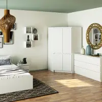 RAUMHIRSCH FURNITURE Armoire penderie S100, 100 cm de large, avec 4 portes, 6 compartiments, 180 cm de hauteur et 50 cm de profondeur, marque CLP