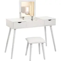 Bolt Coiffeuse - Blanc - Bois & Métal - Rectangulaire - 100x45x75cm