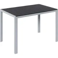 Bolt Table de jardin aluminium 110x70x73cm - Gris - Plateau de table WPC avec aspect bois - Rectangulaire - Résistant aux intempéries - Outdoor - Pour jardin, terrasse & balcon
