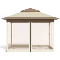 Bolt Pavillon de jardin pop-up 3,3 x 3,3 m – Pavillon pliable avec moustiquaires – Résistant aux UV et à la pluie – Double toit – Hauteur réglable – Kaki