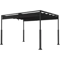 QEENTOE Pergola métallique , 3x4 mètres, noire, structure stable et étanche, idéale pour couvrir terrasse, jardin ou patio
