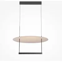 Maytoni Suspension LED en forme de plateau et de barre AMBIENCE noir et blanc, 30 W, lumière chaude, 1 400 lm, métal, dimensions : 334,6 x 60 x 60 cm, IP20,