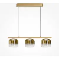 Maytoni Suspension LED à abat-jour en verre sur tige SPIRITO dorée, 14 W, lumière chaude, 1 800 lm, verre, dimensions : 220 x 80 x 18 cm, IP20,