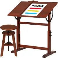 OEM Ensemble de table à dessin, réglable en hauteur, inclinable, en bois, style vintage
