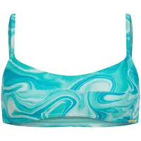 Superdry Dames Bleu Clair Brassière Haut de Bikini Imprimé, Taille: 40