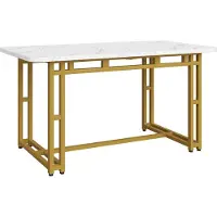 StarTech.com Table à manger - Rectangulaire 120x70 cm - Structure métallique - Design moderne - Montage nécessaire - Pour cuisine/salle à manger/salon - Blanc
