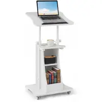 OEM Bureau debout réglable en hauteur, de 72 à 112 cm, plateau inclinable, équipé de roulettes, dimensions 50x40 cm