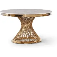AEA Designer Goldener Rundtisch Edelstahl Tische Stilvolle Esszimmer Möbel
