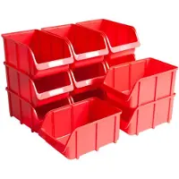 Hünersdorff Boîtes de rangement empilables , taille 4, rouge, en polypropylène, lot de 12