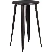 OEM Table ronde en métal, noire/dorée antique, dimensions : 101,6 x 66,04 x 12,7 cm