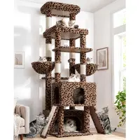 Merkloos Arbre à griffer chat - Arbre à chat - Plateforme - 200 cm - Léopard