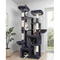Merkloos Arbre à chat - Tour à griffer - 189 cm - Gris foncé - Pour 2 à 6 grands chats