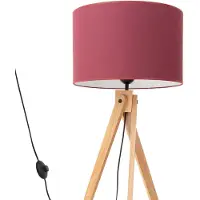 Sollux Lampadaire NATT bordeaux 1xE27 15W tissu/PVC/bois 140x77x77cm