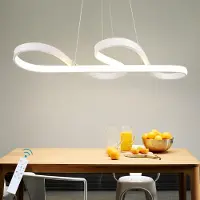 ZMH LED Lampe suspendue de table à manger Lampe à intensité variable, Lampe suspendue blanche 47W Lampe de salon avec télécommande Lampe moderne pour salle à manger cuisine bureau