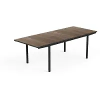 Keter Table de jardin Porto, extensible, noyer/gris anthracite