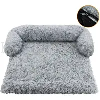 Markenlos Lit pour animal de compagnie gris avec coussin et matelas, grand format, lavable, jusqu'à 20 kg