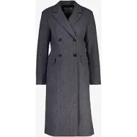 Gant pour femme. 4751183 Manteau en mélange de laine à rayures grises (L), Casuel, Classique, Polyester