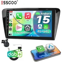 Insta24 Autoradio 10 pouces pour Skoda Octavia III 5E (2013-2018), système Android 15, DAB+, GPS, écran tactile, CarPlay, Android Auto, Wi-Fi, Bluetooth, format 2 DIN, installation intégrée
