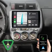 Insta24 Autoradio tactile 9 pouces pour Honda Fit Jazz (2002-2007), compatible Android 15, Apple CarPlay, Android Auto, GPS, Bluetooth, Wi-Fi, format 2 DIN, avec port USB, 64 Go de stockage et 2 Go de RAM