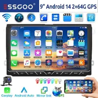Insta24 Autoradio Android 9 pouces avec GPS, compatible Carplay et Android Auto, écran tactile, 64 Go de stockage, 2 Go de RAM, Bluetooth mains libres, 4x45 watts, pour Volkswagen Golf 5, Golf 6, Tiguan