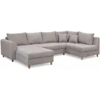 AEA Canapé d'angle moderne en forme de U, revêtement en tissu, avec coussins, meuble de salon