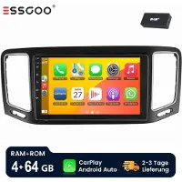 Insta24 Autoradio Android 14 pour VW Sharan II et SEAT Alhambra II, écran tactile de 9 pouces, radio DAB, GPS, navigation, Carplay, Android Auto, Bluetooth, 4 Go de RAM, 64 Go de stockage