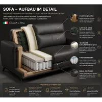AEA Canapé d'angle italien design, en forme de L, pour un salon confortable