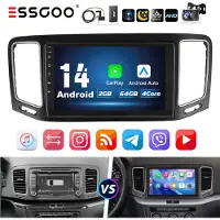 Insta24 Autoradio pour VW Sharan 7N et SEAT Alhambra II (2010-2021), avec écran tactile de 9 pouces, GPS, navigation, Android 14, Carplay, Android Auto, DAB+, Bluetooth, 64 Go de mémoire, quantité : 2