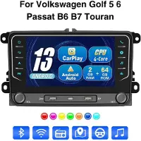 Insta24 Autoradio 2 DIN, écran tactile de 7 pouces, système Android 13, avec GPS, Carplay, Android Auto, Bluetooth, DAB+ et fonction mains libres, compatible avec les modèles VW Golf, Polo, Passat et Touran