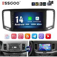 Insta24 Autoradio Android 14 pour VW Sharan II et SEAT Alhambra II (2010-2022), écran tactile 9 pouces, GPS, Carplay, Android Auto, Bluetooth, WiFi, format 2 DIN