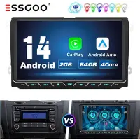 Insta24 Autoradio 9 pouces pour VW Golf, Polo, Passat, Tiguan, Touran, Caddy, avec Android 14, GPS, navigation, Apple CarPlay, Android Auto, écran tactile, 2 Go de RAM, 64 Go de stockage
