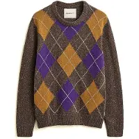 Gant pour homme. 8040258 Pull à losanges marron (S), Casuel, Laine Recycle