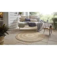 OEM Tapis rond, beige-brun, pour intérieur et extérieur, diamètre 160 cm