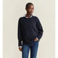 Gant pour femme. 4802415 Pull col rond marine (L), Casuel, Laine