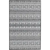 EVOCAMP Tapis d'extérieur 200 x 300 cm, tapis en plastique, résistant aux intempéries pour terrasse, gris-blanc