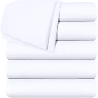 Utopia Bedding Draps plats - Lot de 6 - Tissu microfibre brossé doux - Résistant au rétrécissement et à la décoloration - Entretien facile (Twin