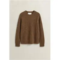 Gant pour homme. 8080007 Pull col rond mélange laine d'alpaga marron (XL), Casuel, Classique, Manche longue