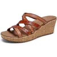 SKECHERS Sandales Cali BEVERLEE TIGER POSSE / Sandales tendance pour femme, marron, pointure : 38 EU
