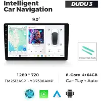 StarTech.com Autoradio universelle - DUDU3 - Écran tactile de 9 pouces - 4 Go de RAM - 64 Go de stockage - Android 13 - CarPlay sans fil