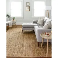 Sonstiges Tapis en jute, tissé à la main, dimensions 2,9 x 3,6 mètres, beige, forme rectangulaire, style rustique, vintage, inspiration champêtre