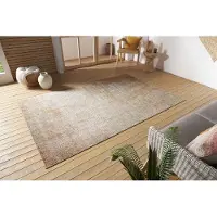 OEM Tapis à poils ras, style vintage, lavable, résistant aux intempéries, couleur crème, dimensions 120x170 cm