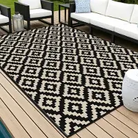 Sonstiges Tapis de sol pour l'extérieur, réversible, antidérapant, en plastique, dimensions 150 x 240 cm, couleur noire/marron
