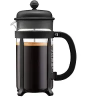 Bodum Cafetière à piston - - 1908-01 - Noire - Verre borosilicate - Acier inoxydable