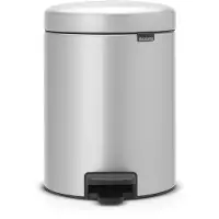 Brabantia NewIcon Poubelle à pédale 5 Litres Métallique Gris