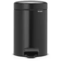 Brabantia NewIcon Poubelle à Pédale 3 Litres Matt Black