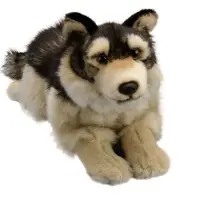 KEYCRAFT Living Nature Doudou Loup Large Jouet en peluche réaliste