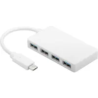 Goobay 66274 station d'accueil pour ordinateur portable/réplicateur de ports USB 3.2 Gen 1 (3.1 Gen 1) Type-C câblé Blanc