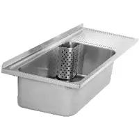 Kwc bac polyvalent SIRIUS, acier inoxydable, 1100x357x550 mm, bavette côté droit