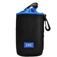 JJC Pochette à lentilles Neopreen NLP 15, Housse pour appareil photo, Bleu, Noir