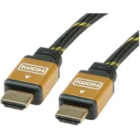 Roline HDMI High Speed Cable - Câble HDMI - HDMI mâle pour HDMI mâle - 10 m - double blindage - noir, or